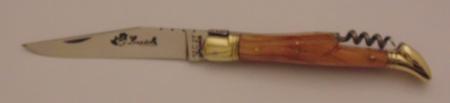 Couteau le Laguiole olivier 2 pièces tire bouchon 2 mitres laiton 11122-11(11cm) 11222-11(12cm) Coutellerie Chevalerias Thiers