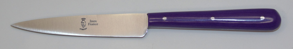 Couteau office 10cm  60 micarta violet 91005-15 V Coutellerie Chevalerias Thiers