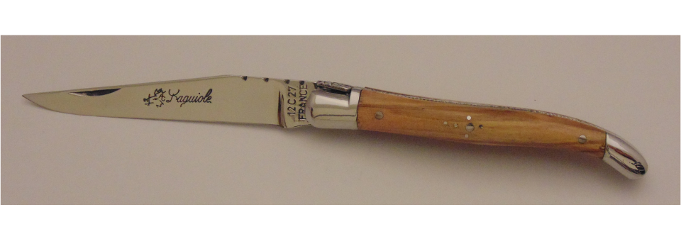 Couteau le Laguiole olivier 9cm 2 mitres inox 10914-11 Coutellerie Chevalerias Thiers