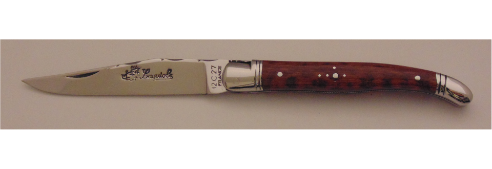 Couteau le Laguiole amourette 12cm 2 mitres inox 11214-13 Coutellerie Chevalerias Thiers