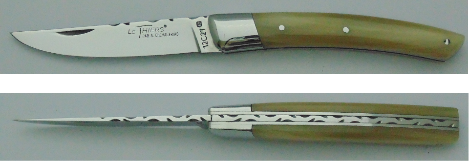 Couteau le Thiers pointe de corne 12cm  21213-18 Coutellerie Chevalerias Thiers