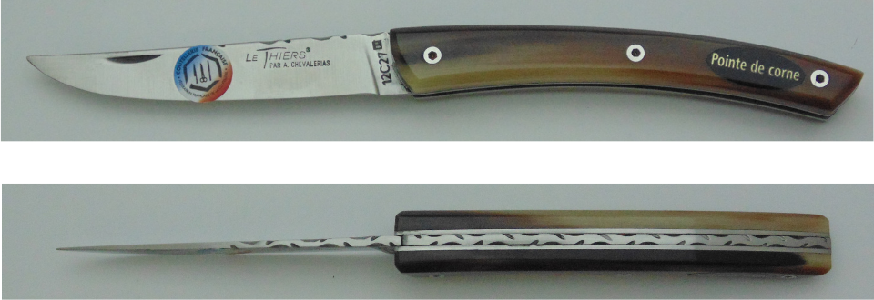 Couteau le Thiers pointe de corne 9cm 20918-18 Coutellerie Chevalerias Thiers