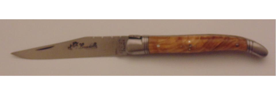 Couteau le Laguiole olivier 12cm 2 mitres inox 11214-11 Coutellerie Chevalerias Thiers
