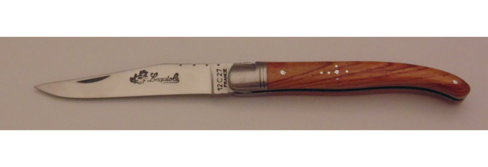 Couteau le Laguiole bois de rose 11cm 1 mitre inox 11113-04 Coutellerie Chevalerias Thiers