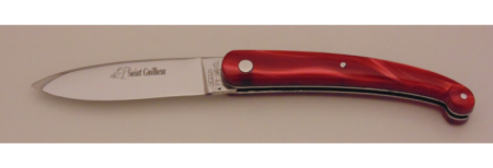 Couteau le Saint Guilhem plexi rouge 50110-50(9cm) 50210-50(11cm) Coutellerie Chevalerias Thiers