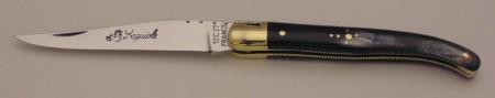 Couteau le Laguiole corne 9cm 1 mitre laiton 10911-01 Coutellerie Chevalerias Thiers