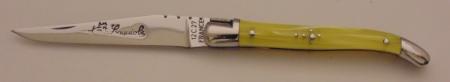 Couteau le Laguiole plexi jaune 10cm 2 mitres inox 11014-52 Coutellerie Chevalerias Thiers