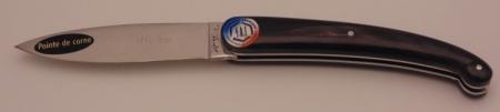 Couteau le Saint Guilhem pointe de corne noire 50110-19(9cm) 50210-19(11cm) Coutellerie Chevalerias Thiers